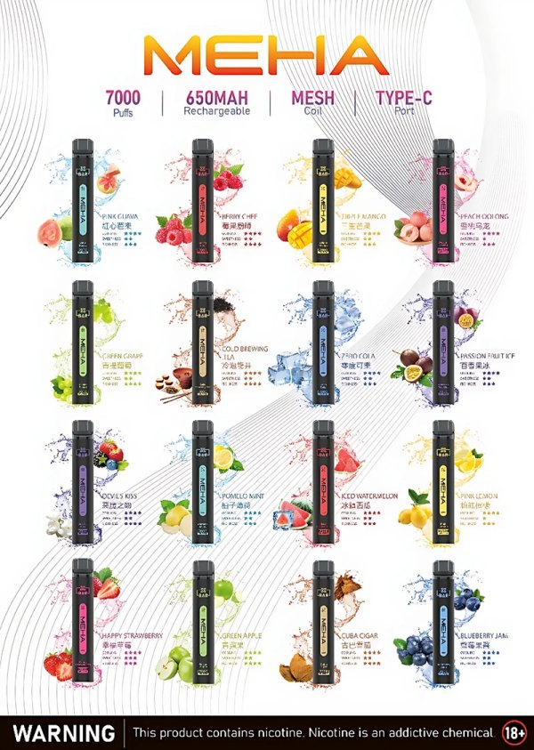 魅嗨meha 抛棄式7000口小黑條 紅心芭樂 - 官方正品